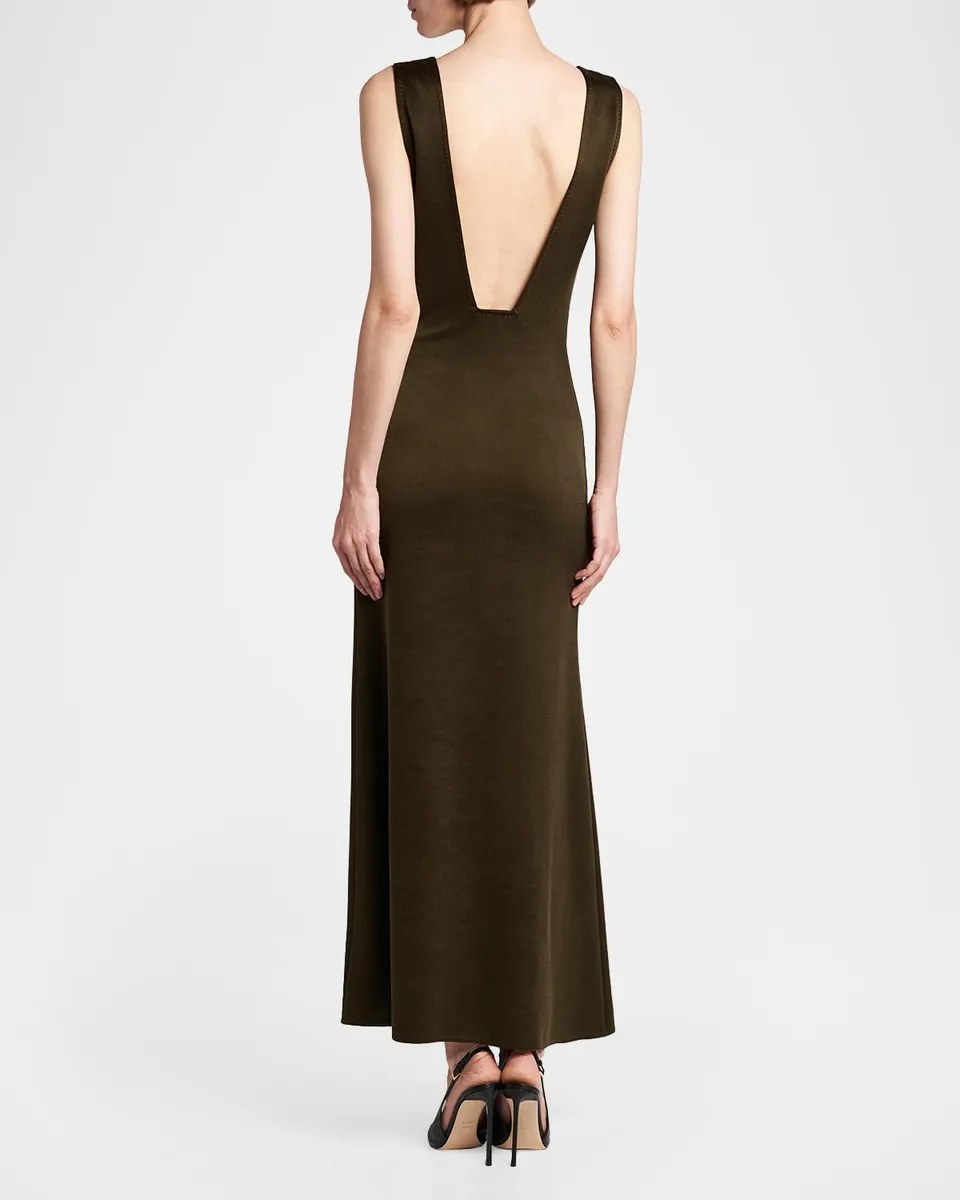 Tom Ford Double-Face Plunging V-Neck Dress | Thumbnail 3
