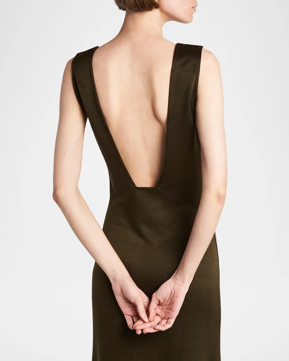 Tom Ford Double-Face Plunging V-Neck Dress | Thumbnail 5