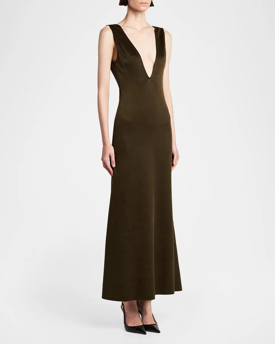 Tom Ford Double-Face Plunging V-Neck Dress | Thumbnail 6