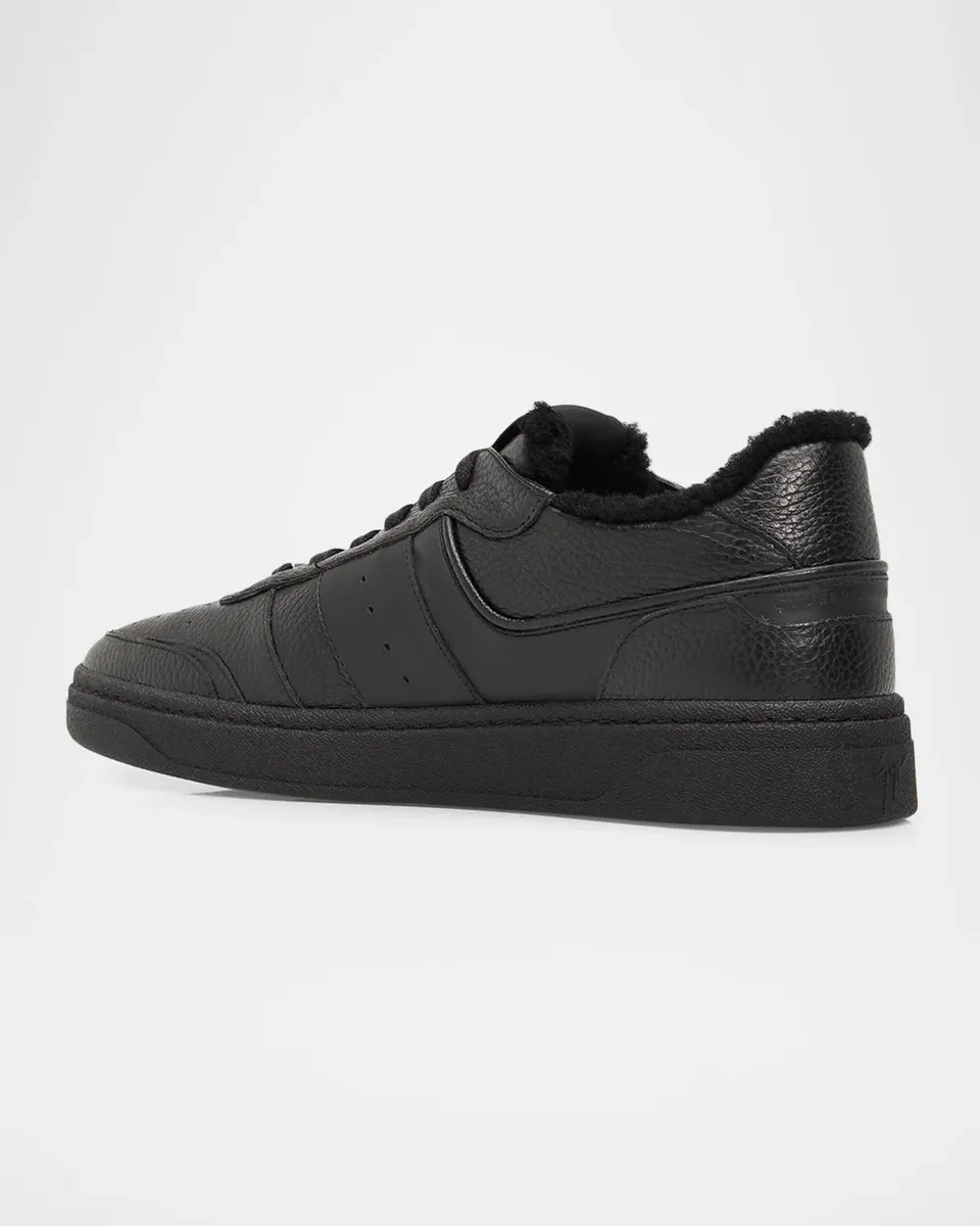 Giuseppe Zanotti Men's Dossy Shearling-Lined Leather Sneakers | Thumbnail 2 Giuseppe Zanotti Men's Dossy Shearling-Lined Leather Sneakers | Thumbnail 2