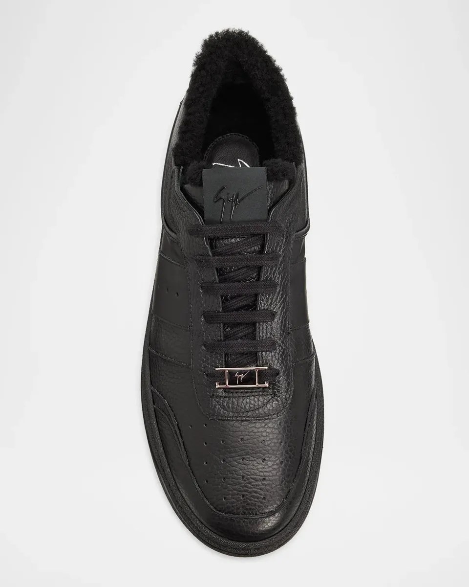 Giuseppe Zanotti Men's Dossy Shearling-Lined Leather Sneakers | Thumbnail 4 Giuseppe Zanotti Men's Dossy Shearling-Lined Leather Sneakers | Thumbnail 4