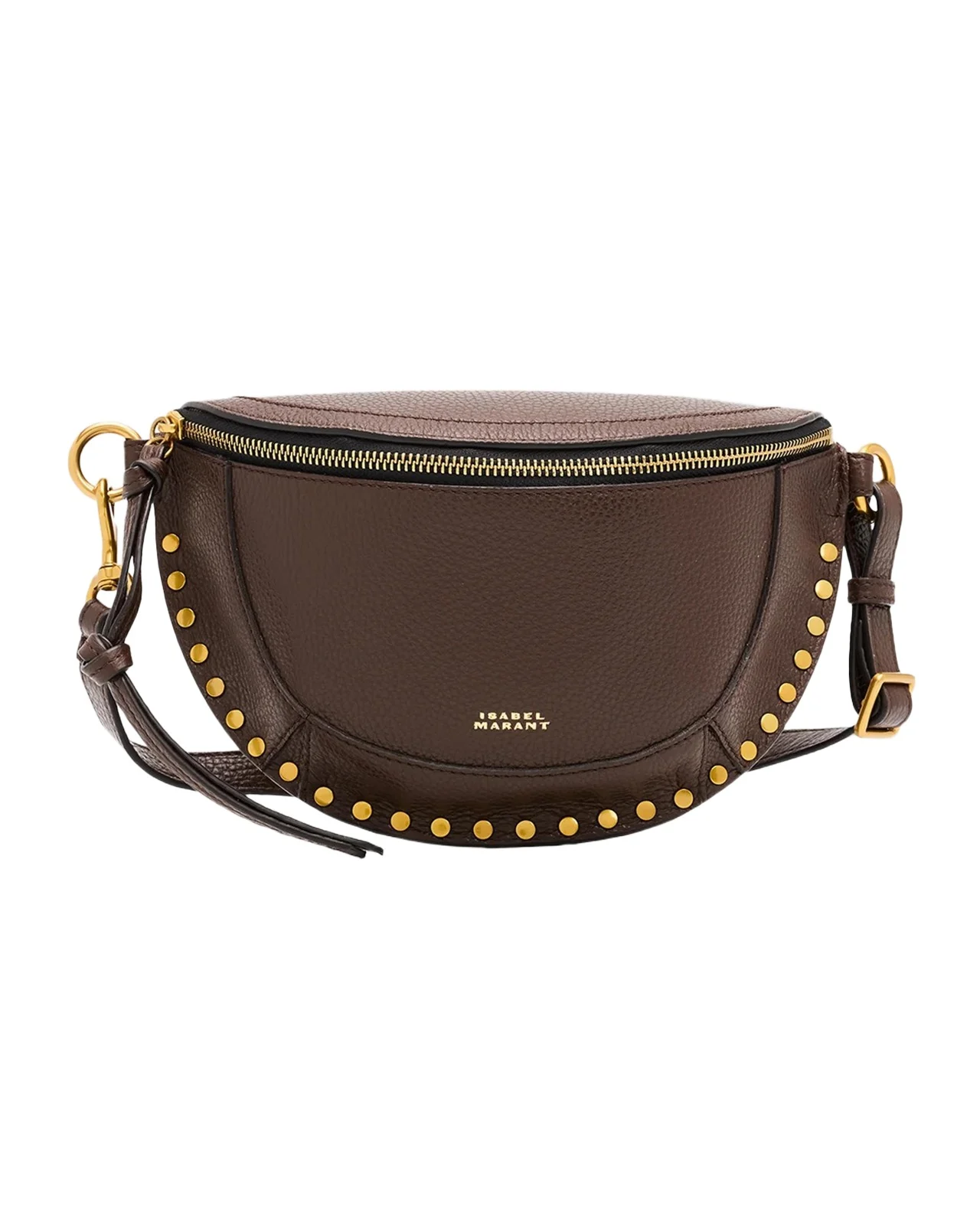 Isabel Marant Skano Studded Grain Leather Shoulder Bag