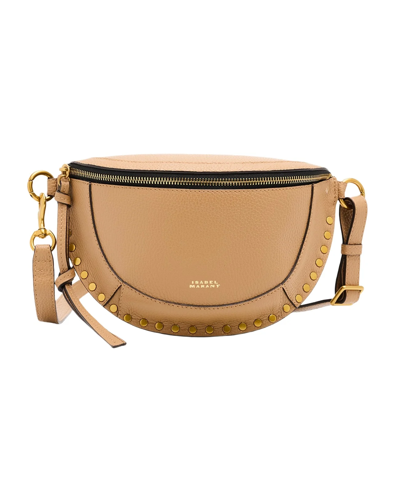 Isabel Marant Skano Studded Grain Leather Shoulder Bag
