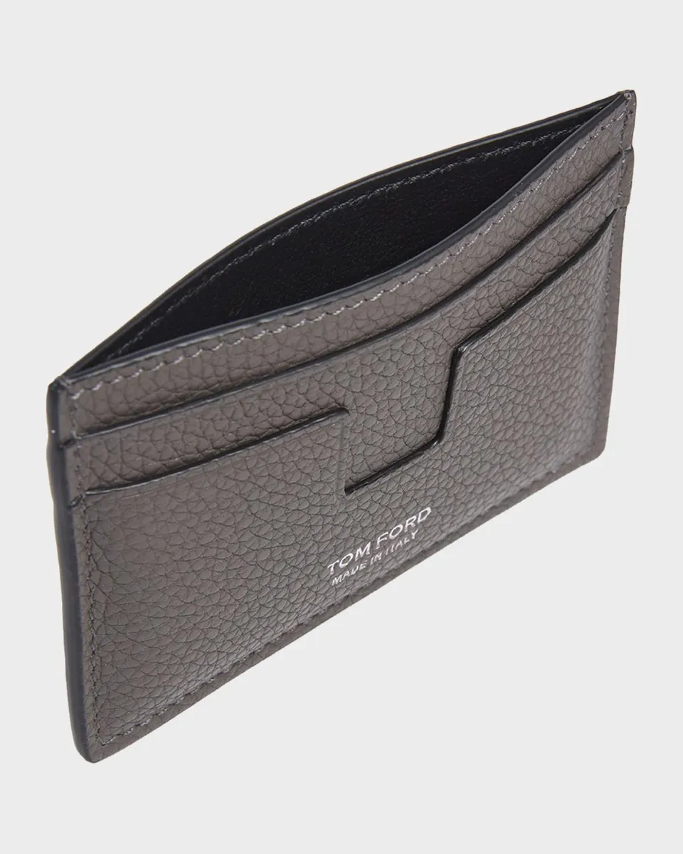 Tom Ford Men's T Line Soft Grain Leather Card Holder | Thumbnail 3 Tom Ford Men's T Line Soft Grain Leather Card Holder | Thumbnail 3