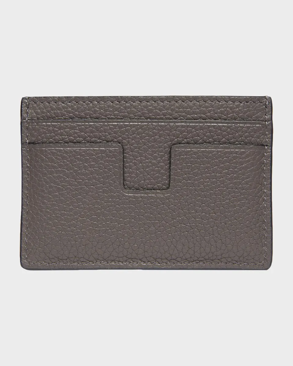 Tom Ford Men's T Line Soft Grain Leather Card Holder | Thumbnail 4 Tom Ford Men's T Line Soft Grain Leather Card Holder | Thumbnail 4