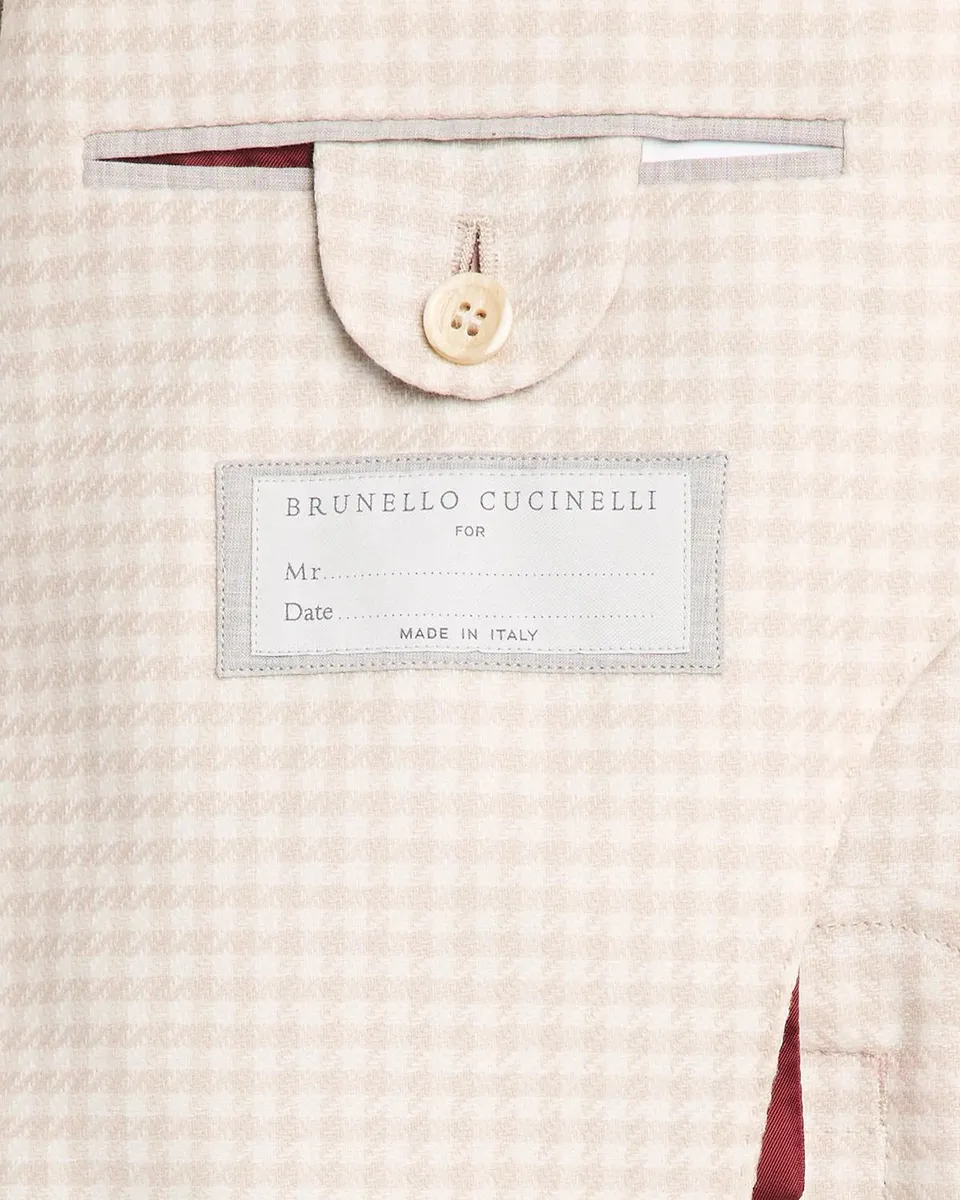 Brunello Cucinelli Men's Wool-Cashmere Houndstooth Suit Jacket | Thumbnail 6 Brunello Cucinelli Men's Wool-Cashmere Houndstooth Suit Jacket | Thumbnail 6