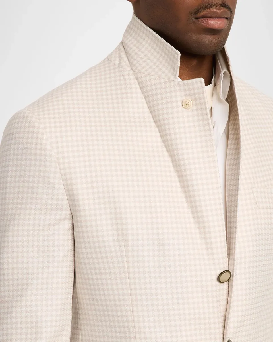 Brunello Cucinelli Men's Wool-Cashmere Houndstooth Suit Jacket | Thumbnail 7 Brunello Cucinelli Men's Wool-Cashmere Houndstooth Suit Jacket | Thumbnail 7