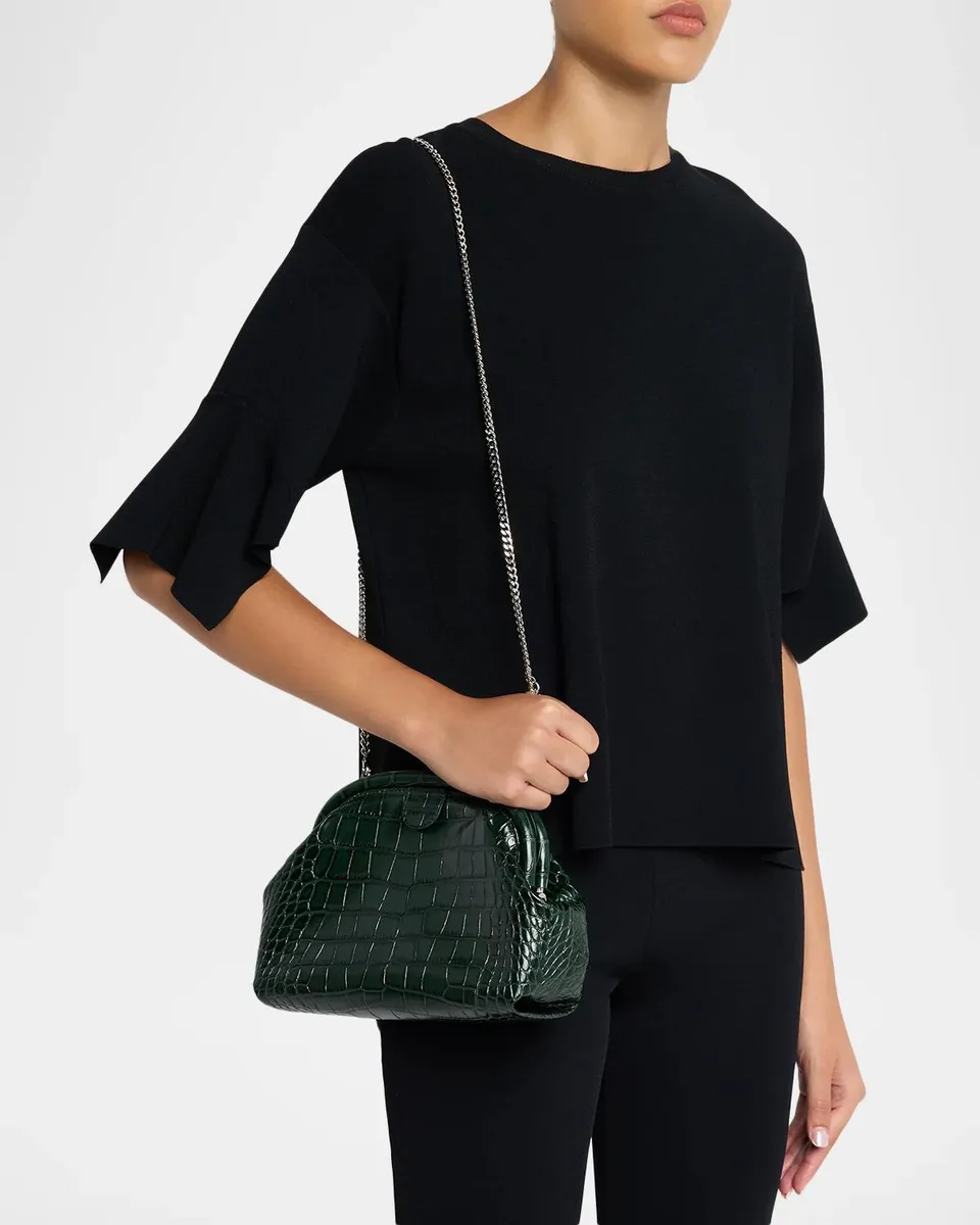 Stella McCartney Falabella Croc-Embossed Clutch | Thumbnail 2 Stella McCartney Falabella Croc-Embossed Clutch | Thumbnail 2