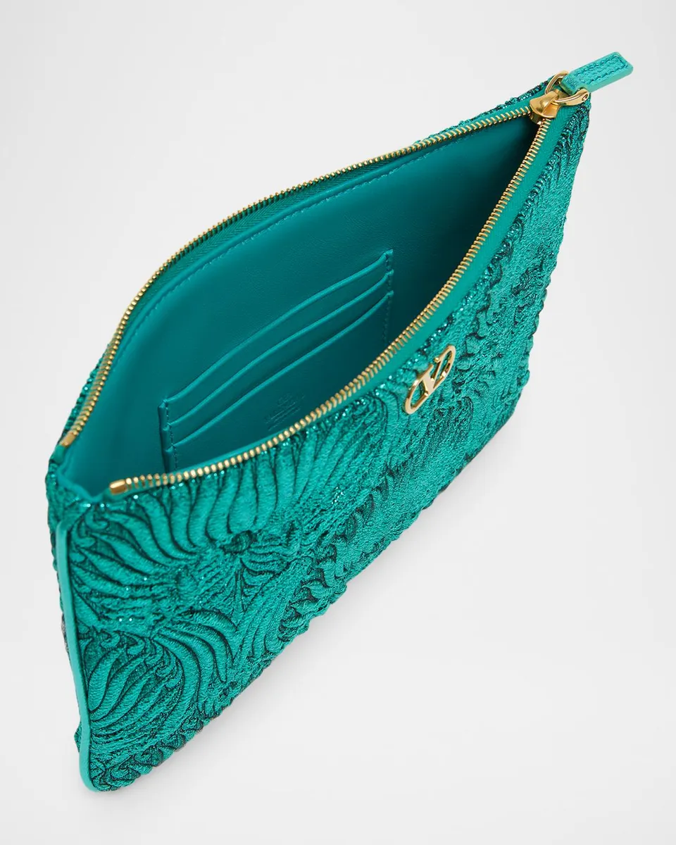 Valentino Garavani Metallic VLogo Clutch Bag | Thumbnail 4