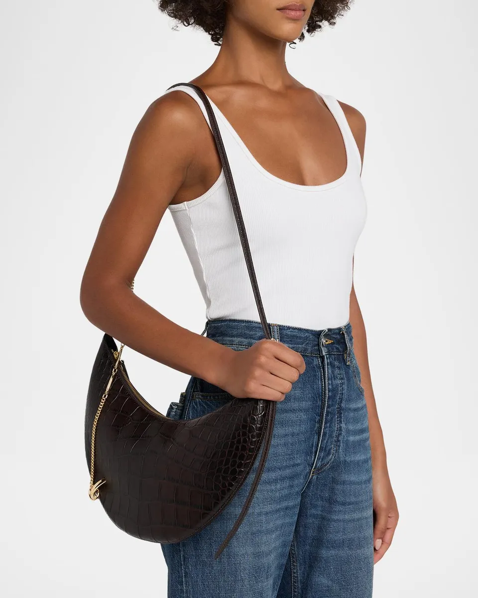Tory Burch Lock Pebbled Leather Satchel | Thumbnail 2