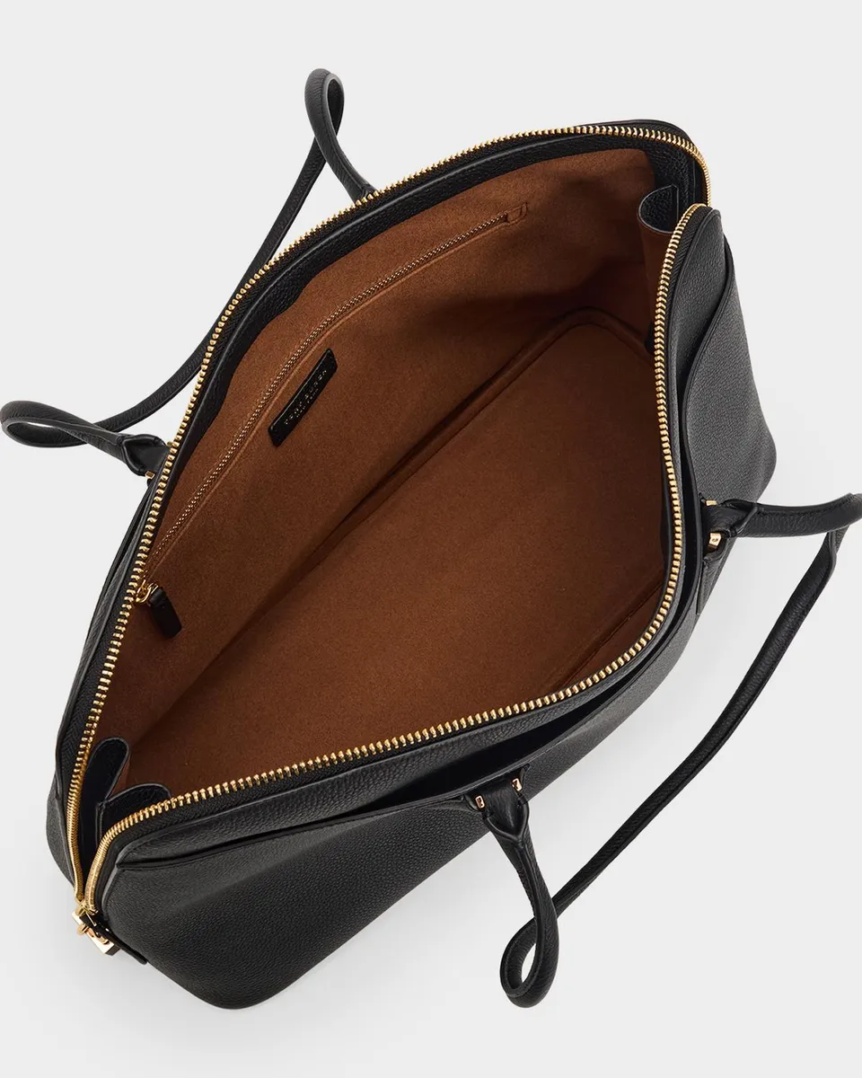 Tory Burch Lock Pebbled Leather Satchel | Thumbnail 4