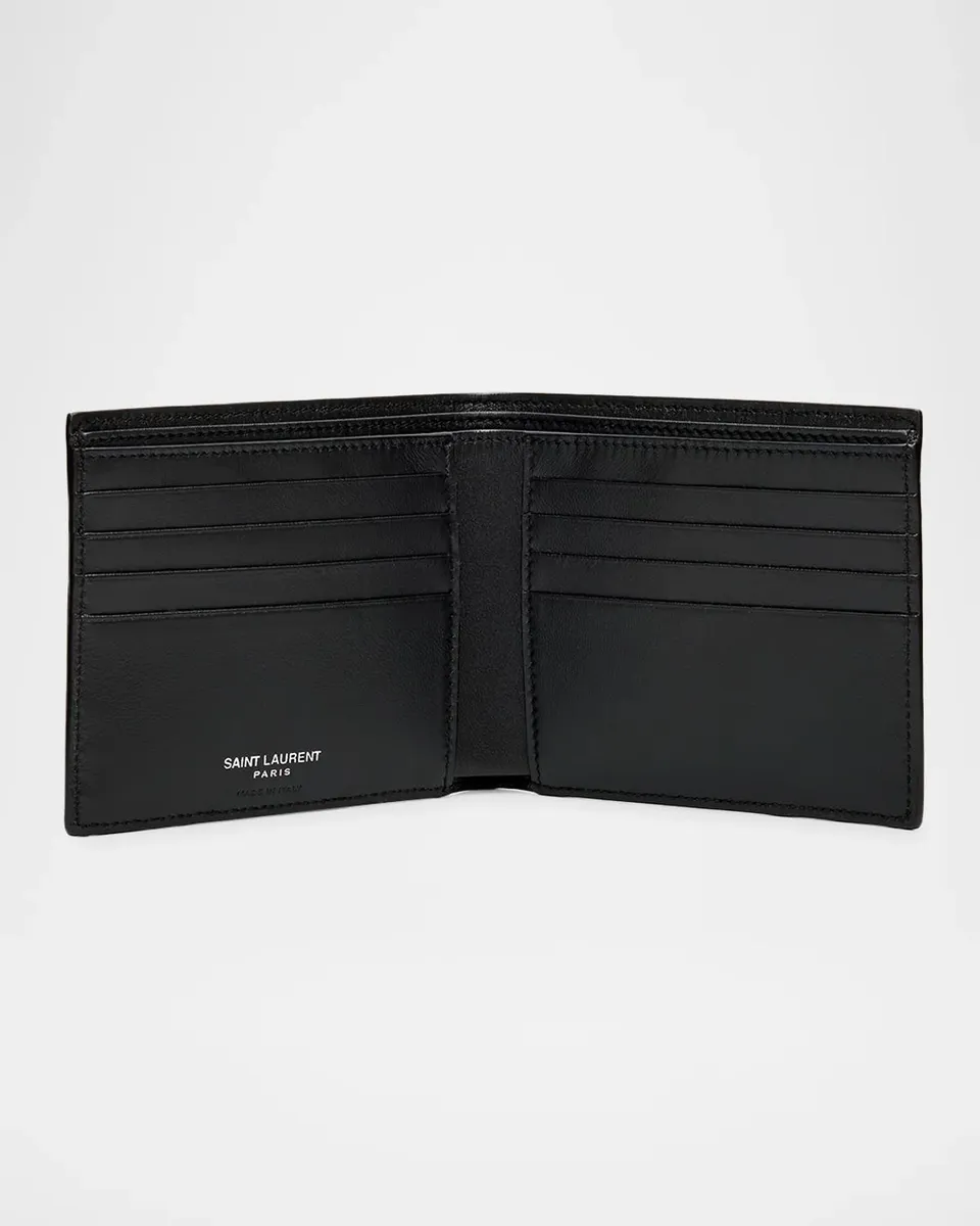 Saint Laurent Men's YSL Bifold Wallet in Leather | Thumbnail 3