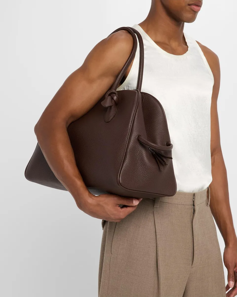 Jacquemus Men's Le Grand Turismo Large Leather Bowling Bag | Thumbnail 2 Jacquemus Men's Le Grand Turismo Large Leather Bowling Bag | Thumbnail 2