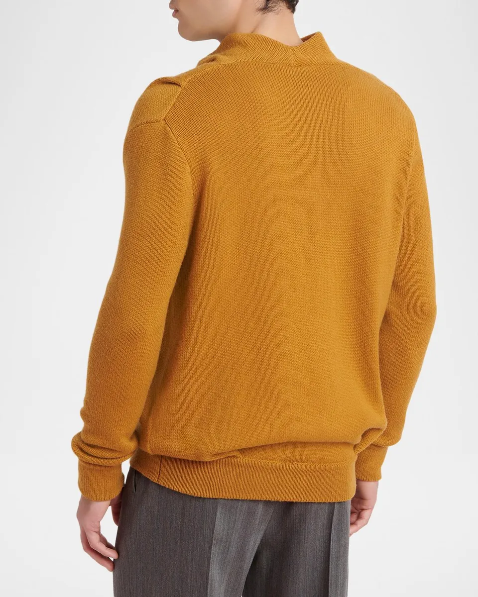 Valentino Garavani Men's Maglia Cashmere Funnel-Neck Sweater | Thumbnail 3 Valentino Garavani Men's Maglia Cashmere Funnel-Neck Sweater | Thumbnail 3