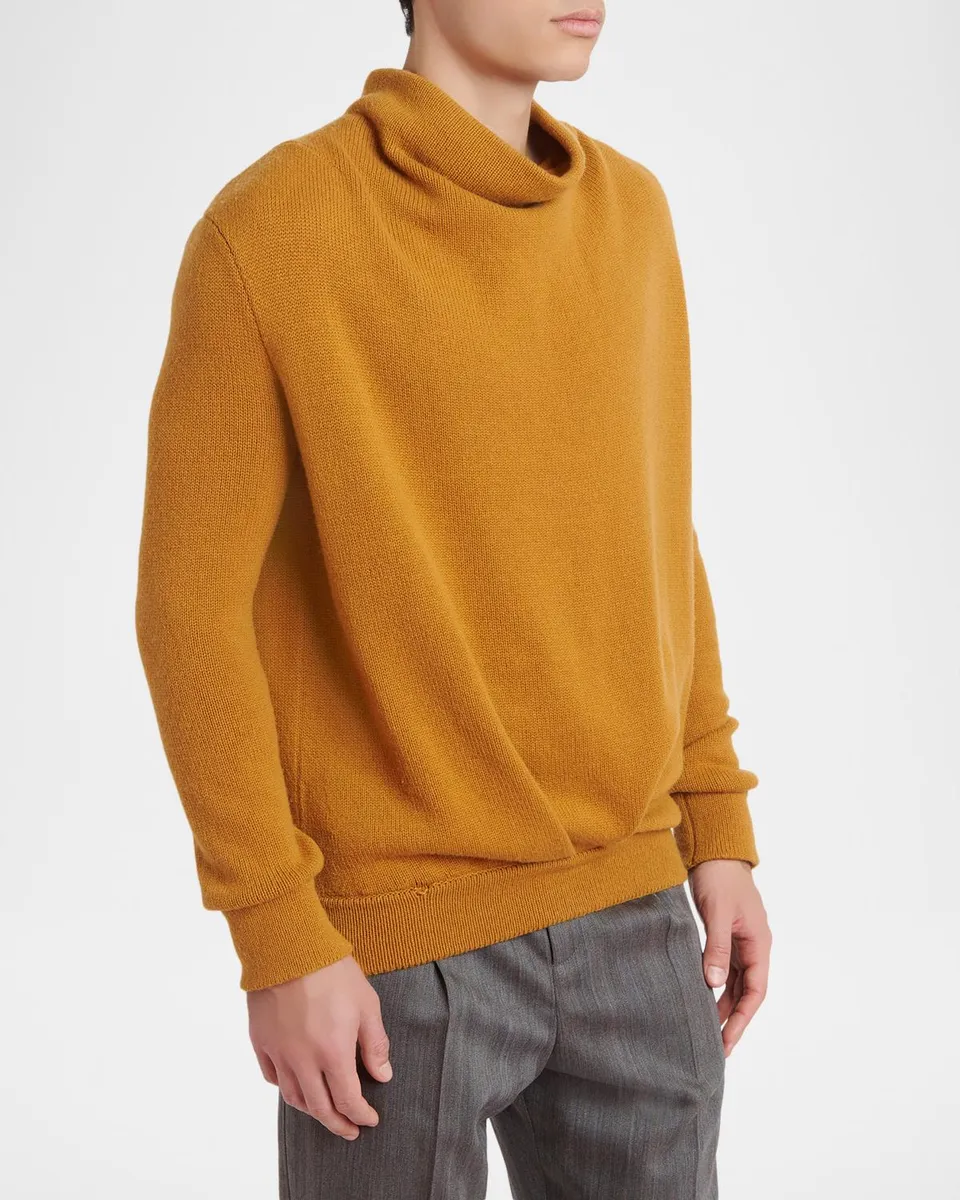 Valentino Garavani Men's Maglia Cashmere Funnel-Neck Sweater | Thumbnail 4 Valentino Garavani Men's Maglia Cashmere Funnel-Neck Sweater | Thumbnail 4
