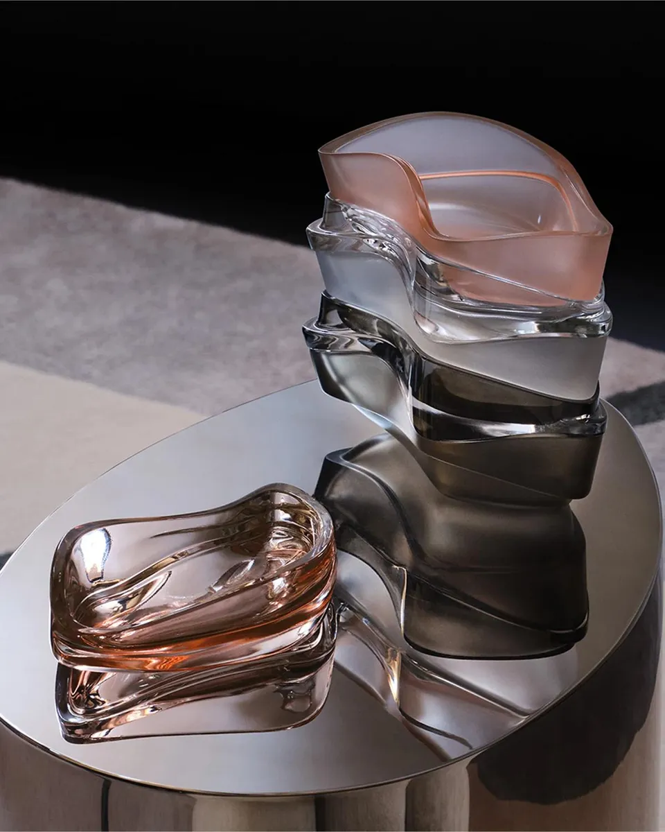Zaha Hadid Design Plex Stackable Crystal Glass Vessel, 2-Piece Set | Thumbnail 4