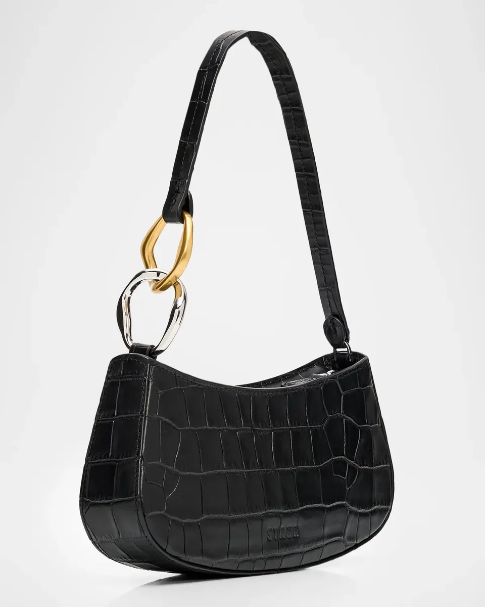 Staud Ollie Croc-Embossed Leather Shoulder Bag | Thumbnail 3