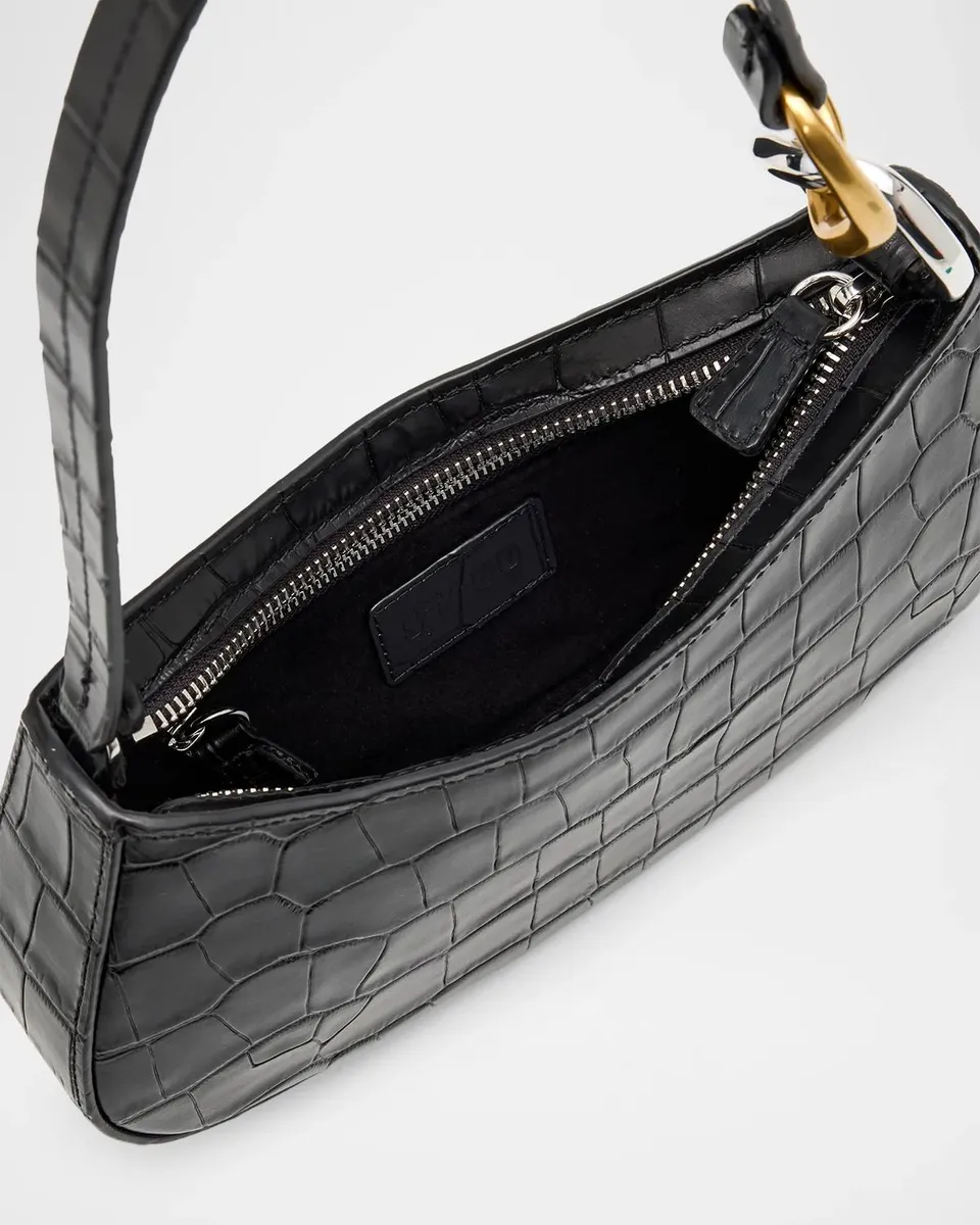 Staud Ollie Croc-Embossed Leather Shoulder Bag | Thumbnail 4