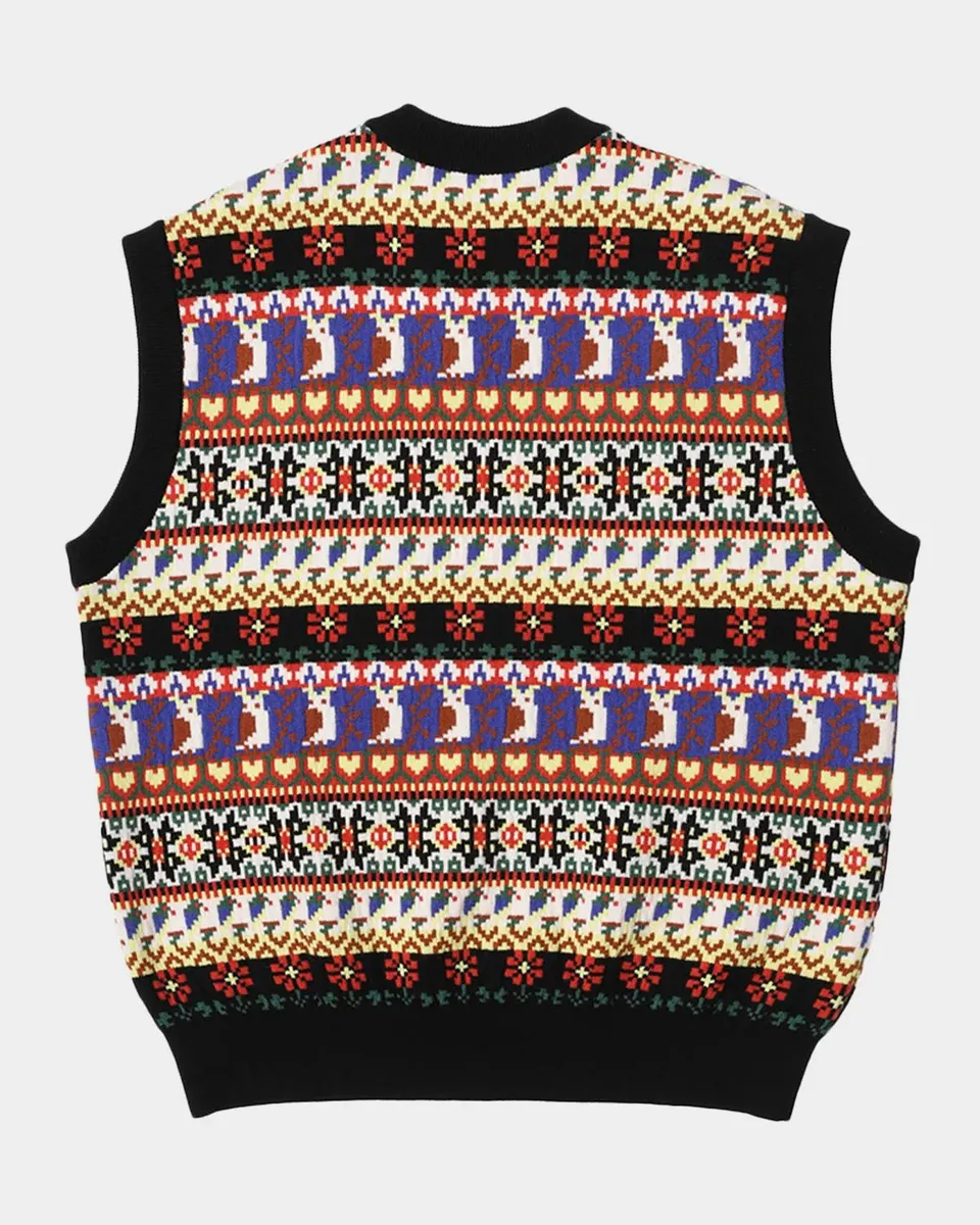 vowels Men's Wool Jacquard Fair Isle Sweater Vest | Thumbnail 5 vowels Men's Wool Jacquard Fair Isle Sweater Vest | Thumbnail 5