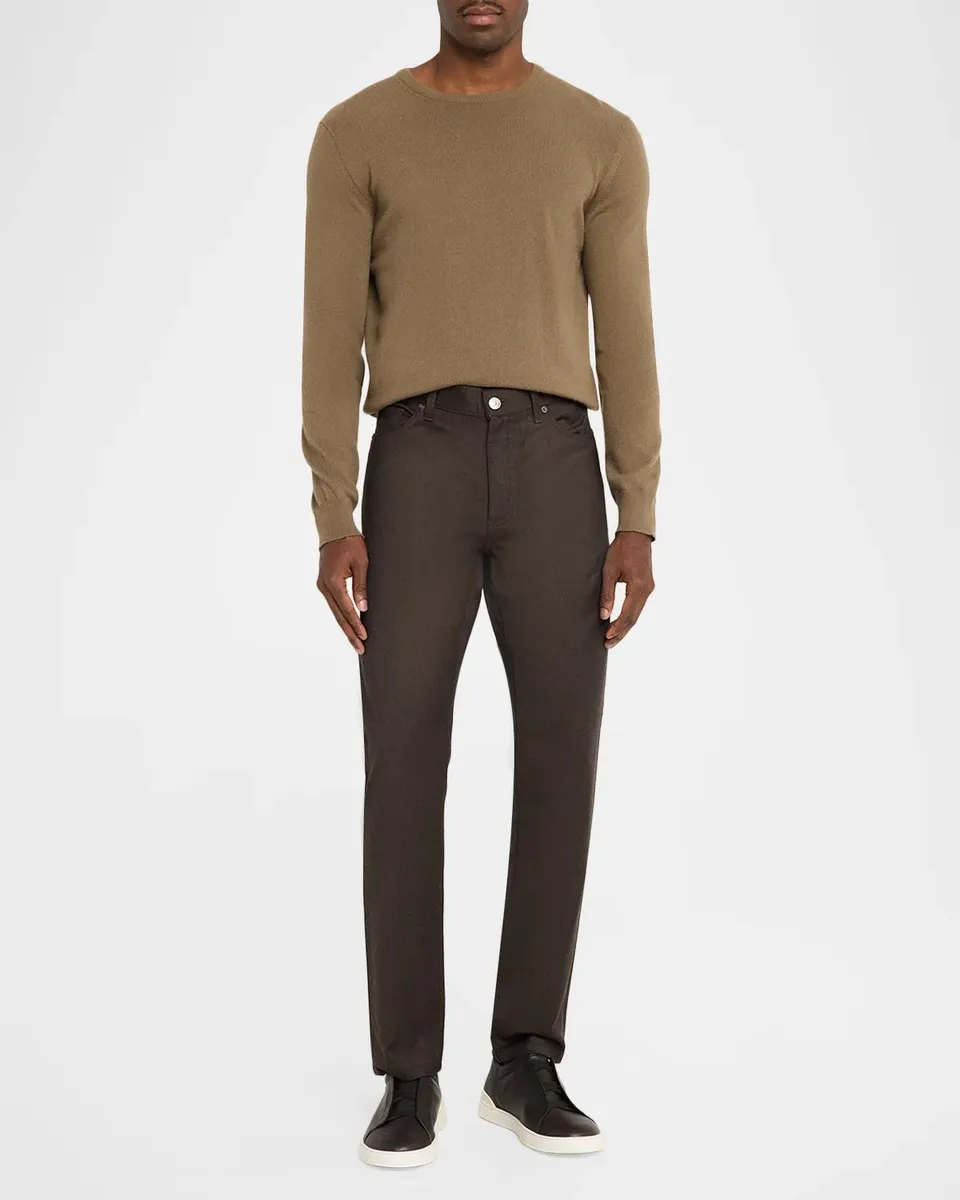 Zegna Men's Wool Flannel Five-Pocket Pants | Thumbnail 2 Zegna Men's Wool Flannel Five-Pocket Pants | Thumbnail 2