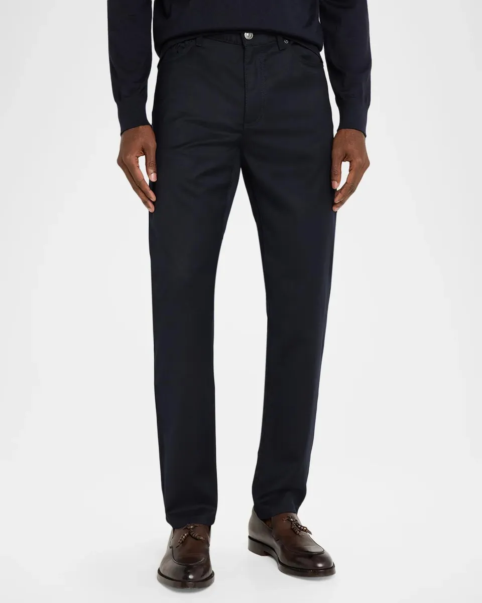 Zegna Men's Wool Flannel Five-Pocket Pants | Thumbnail 4 Zegna Men's Wool Flannel Five-Pocket Pants | Thumbnail 4