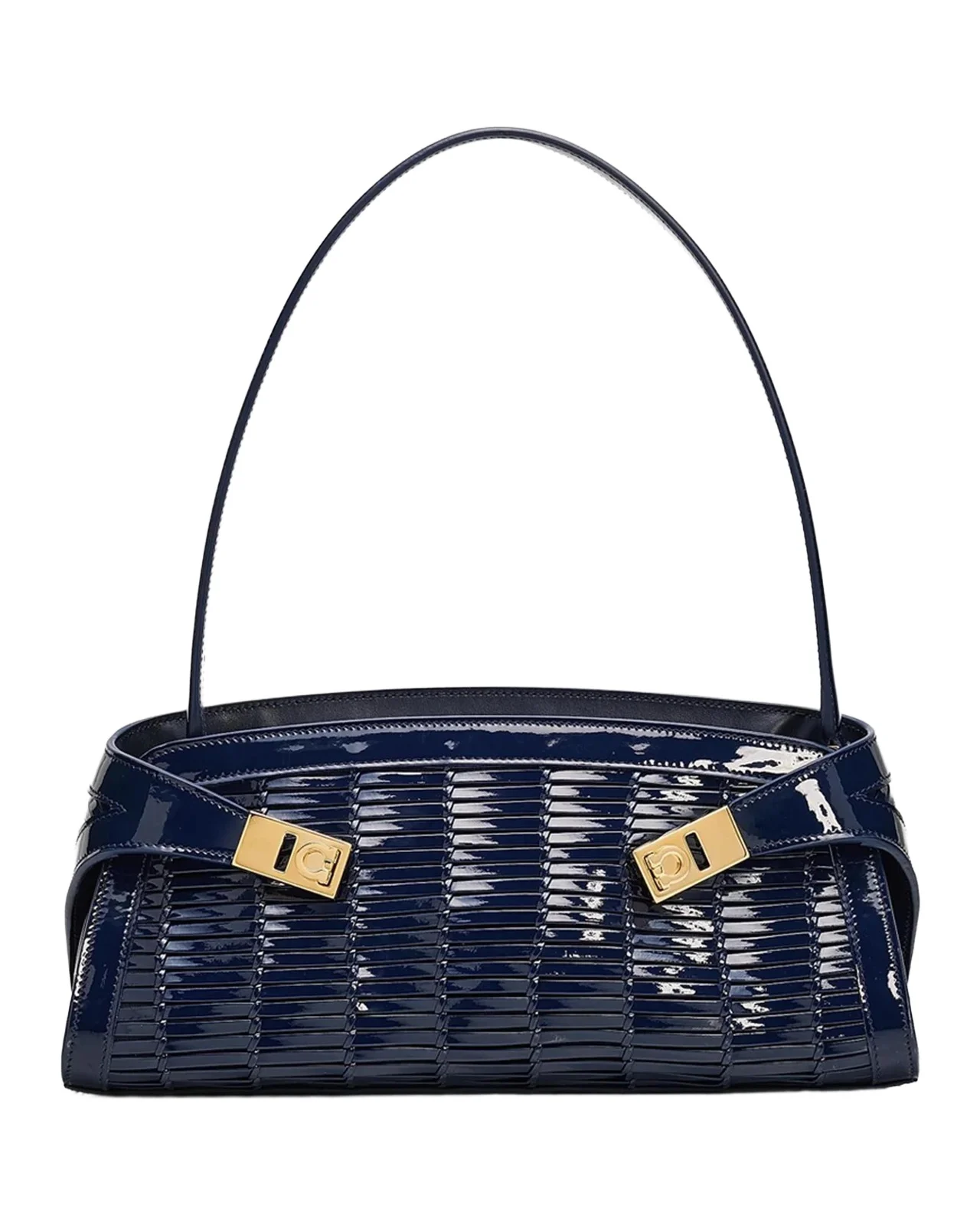 Ferragamo Hug Whispers Patent Leather East-West Shoulder Bag