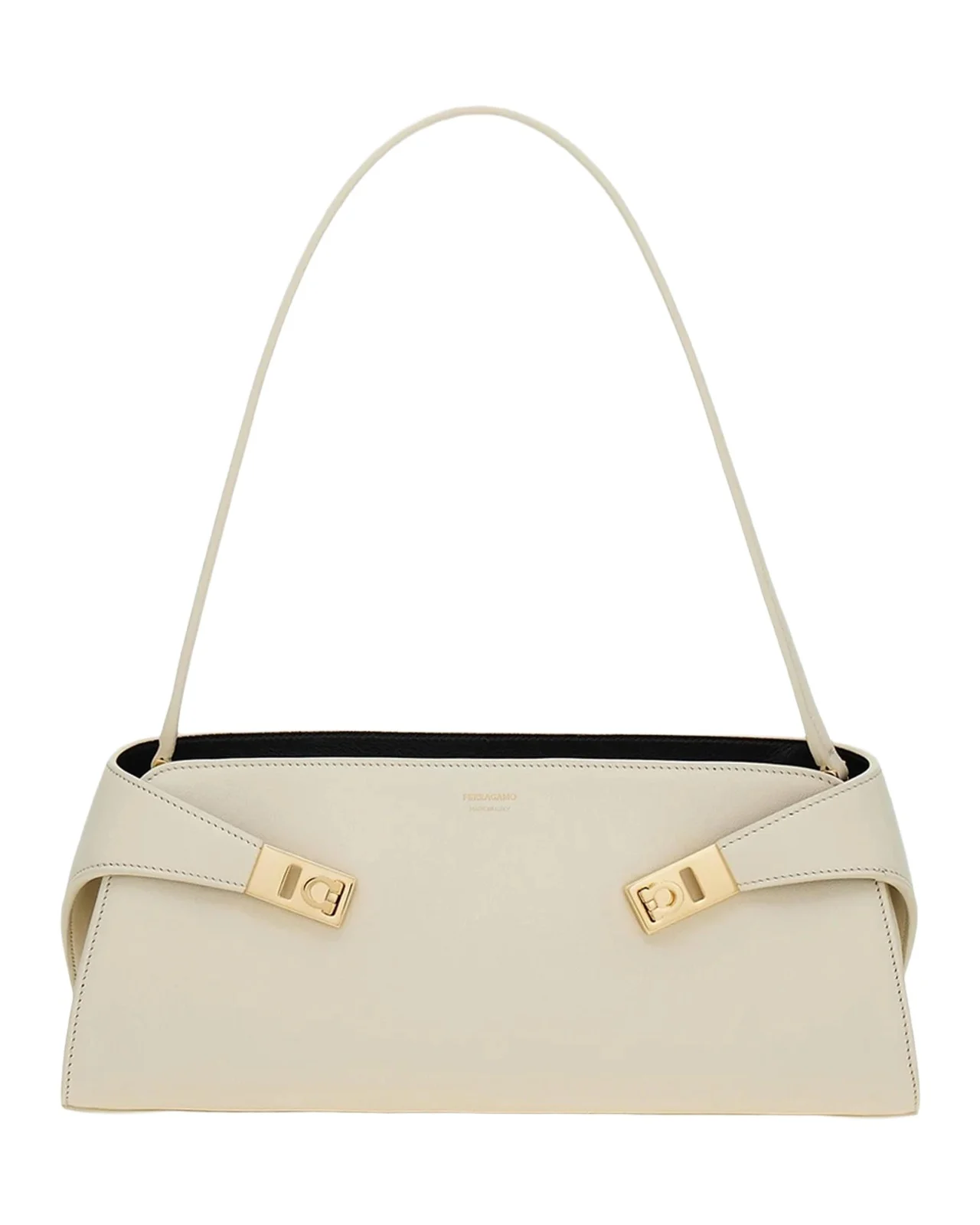 East-West Hug Leather Shoulder Bag