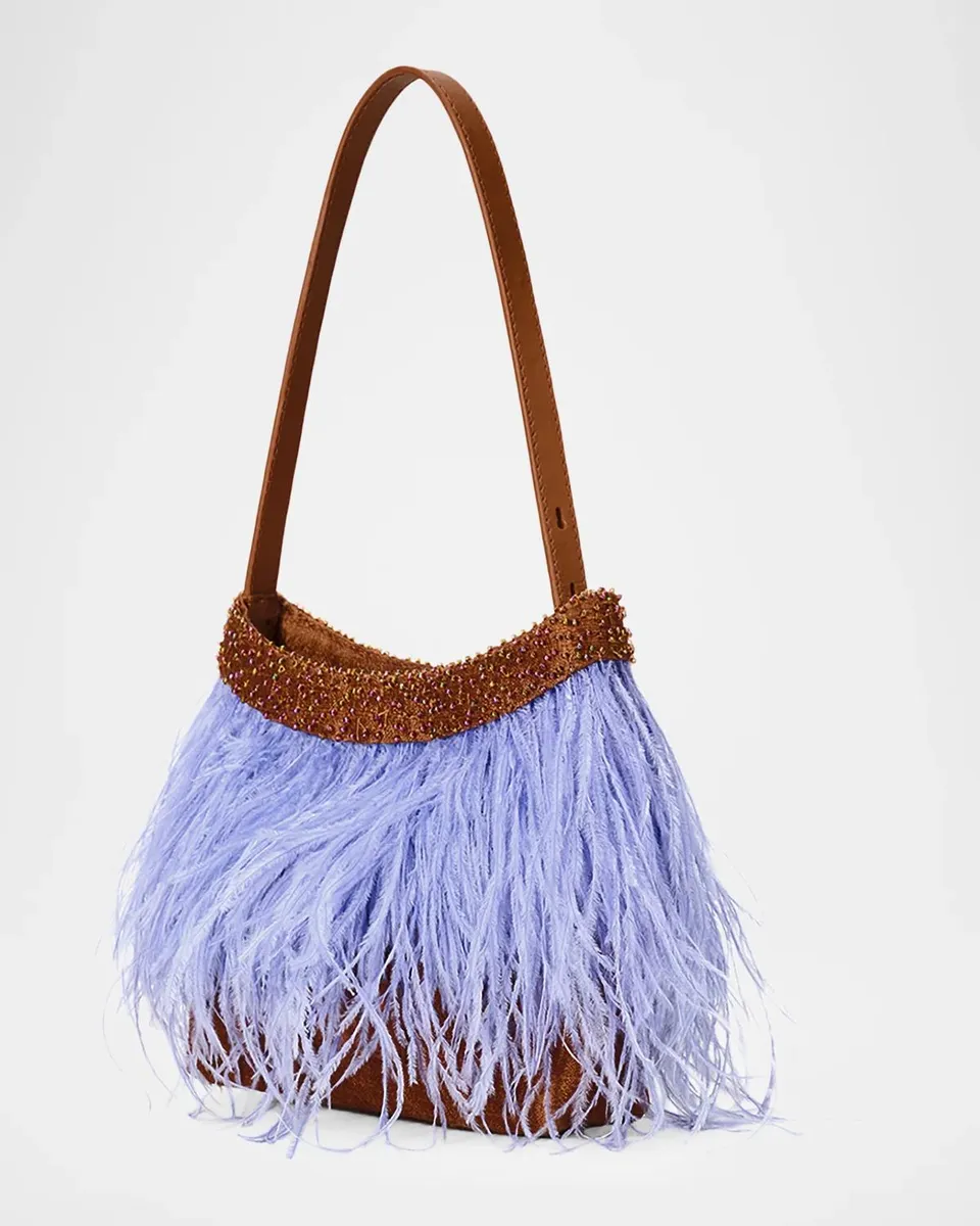 Staud Winslow Beaded Feather Top-Handle Bag | Thumbnail 3 Staud Winslow Beaded Feather Top-Handle Bag | Thumbnail 3