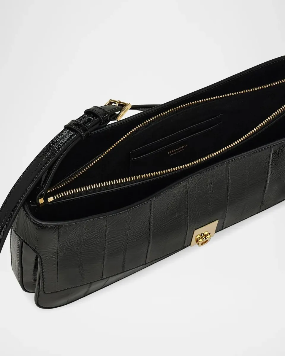 Ferragamo Cara Small Eel-Skin Shoulder Bag | Thumbnail 4 Ferragamo Cara Small Eel-Skin Shoulder Bag | Thumbnail 4