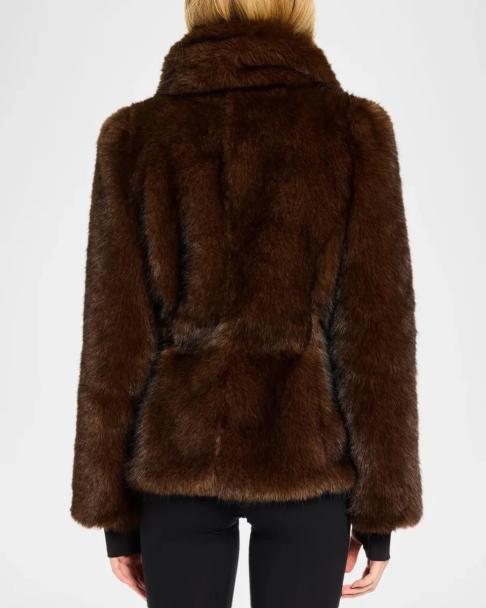 Sam. Kenzie Faux Fur Jacket with Leather Belt | Thumbnail 2