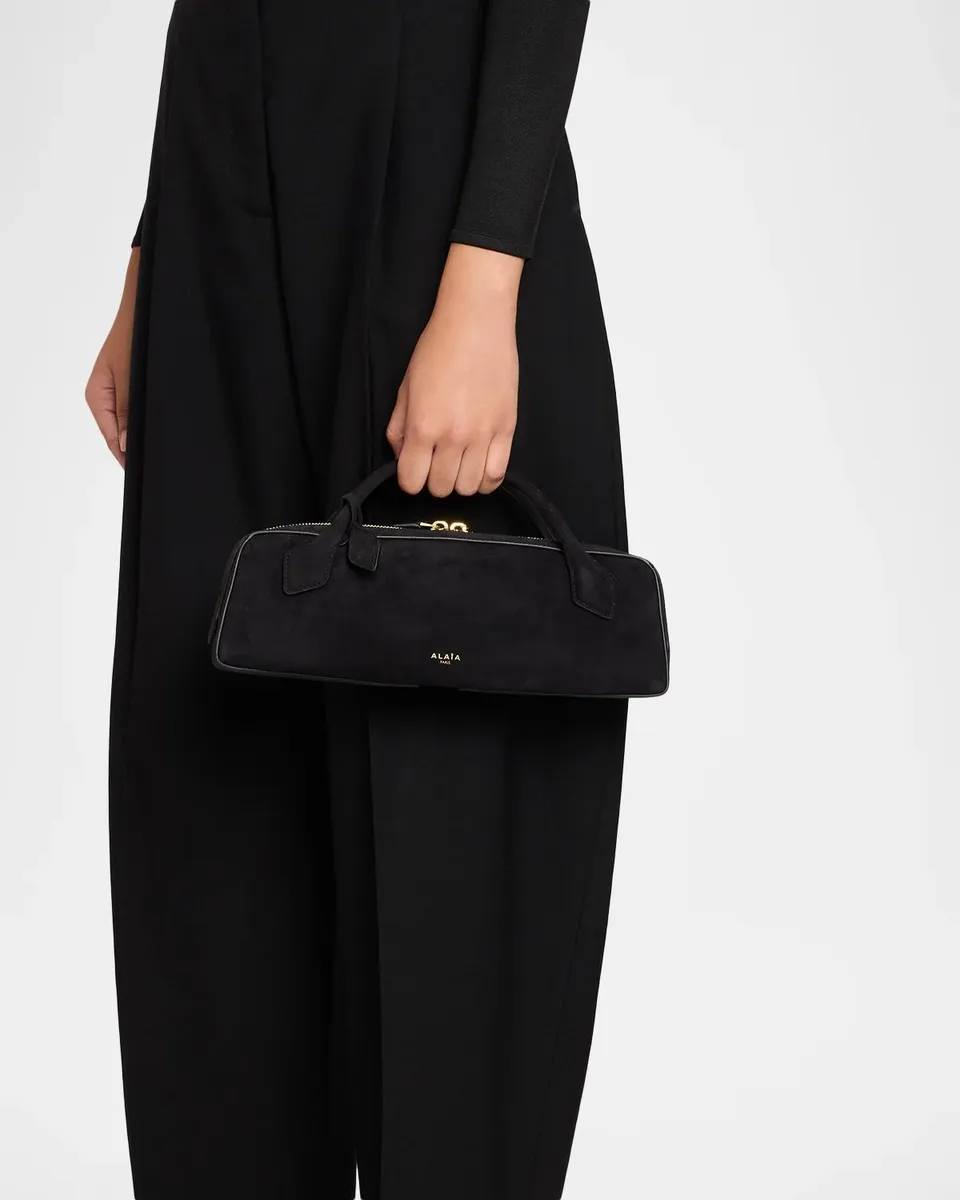 ALAÏA Teckel Top-Handle Bag in Suede and Leather | Thumbnail 2 ALAÏA Teckel Top-Handle Bag in Suede and Leather | Thumbnail 2