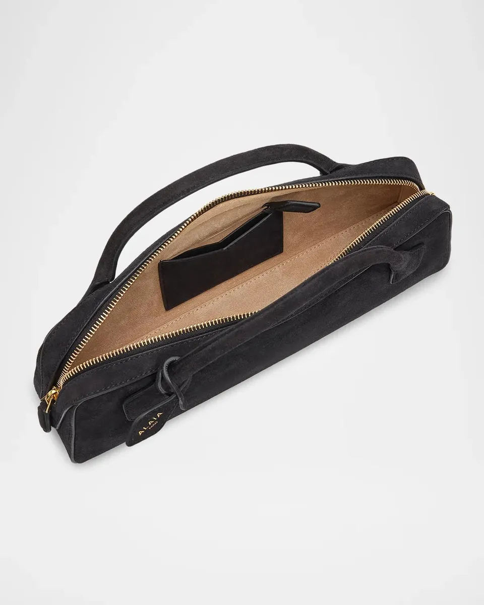 ALAÏA Teckel Top-Handle Bag in Suede and Leather | Thumbnail 4 ALAÏA Teckel Top-Handle Bag in Suede and Leather | Thumbnail 4