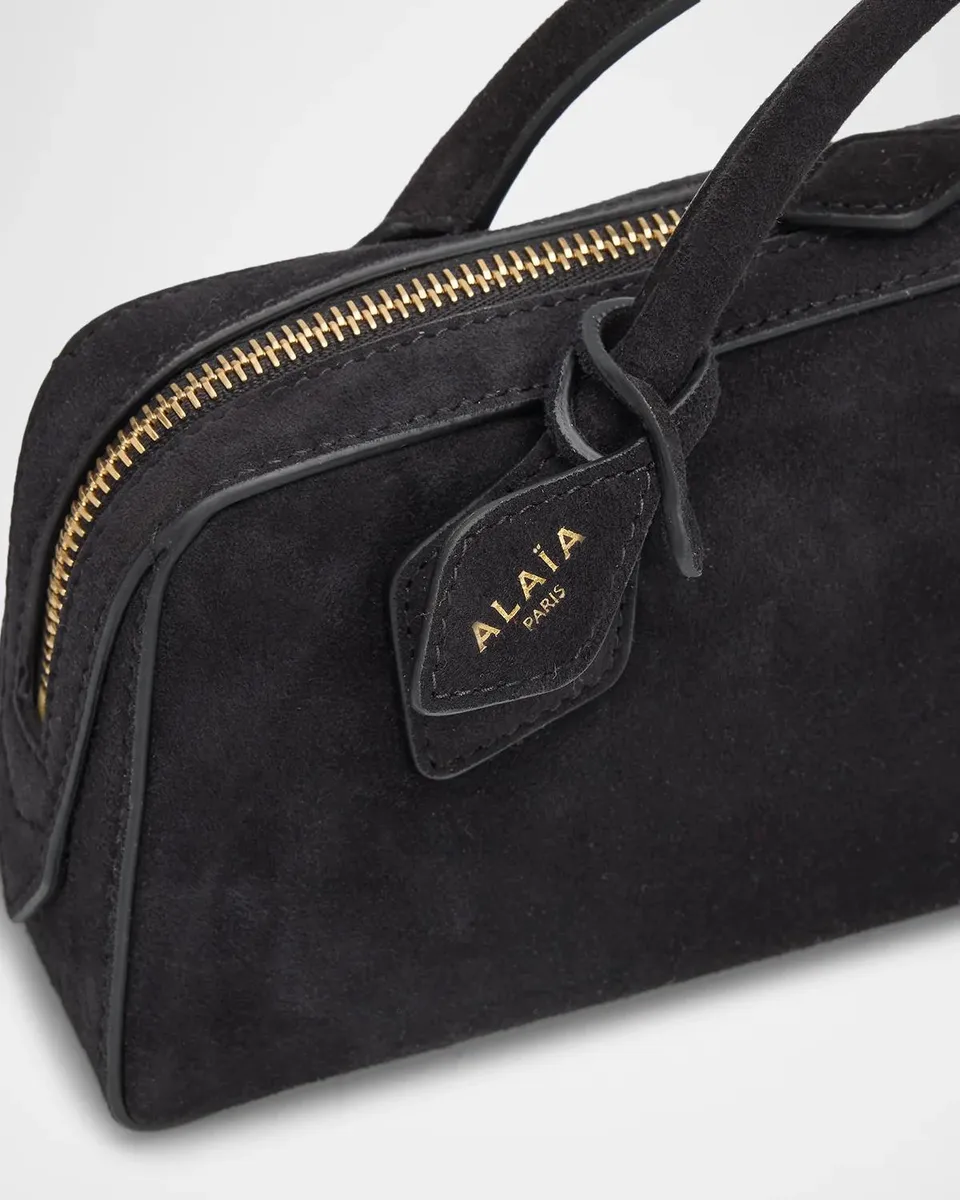 ALAÏA Teckel Top-Handle Bag in Suede and Leather | Thumbnail 6 ALAÏA Teckel Top-Handle Bag in Suede and Leather | Thumbnail 6