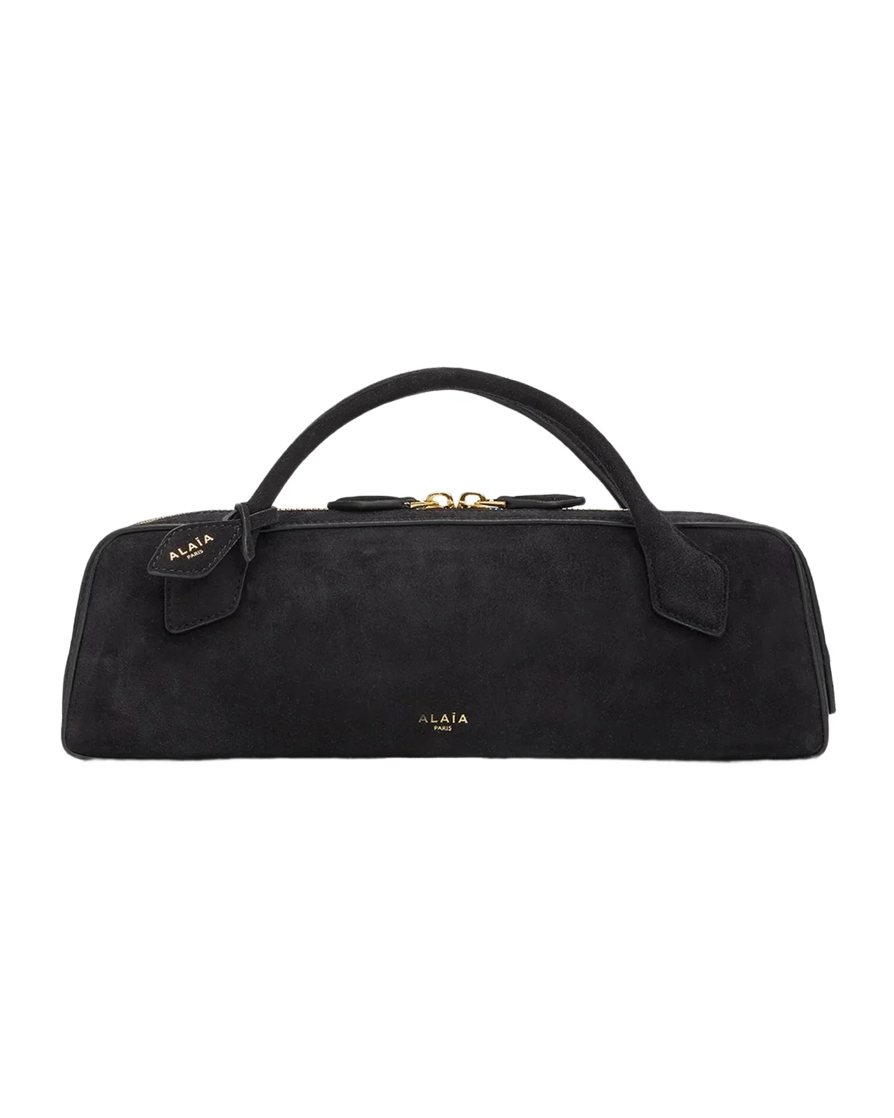 Teckel Top-Handle Bag in Suede and Leather