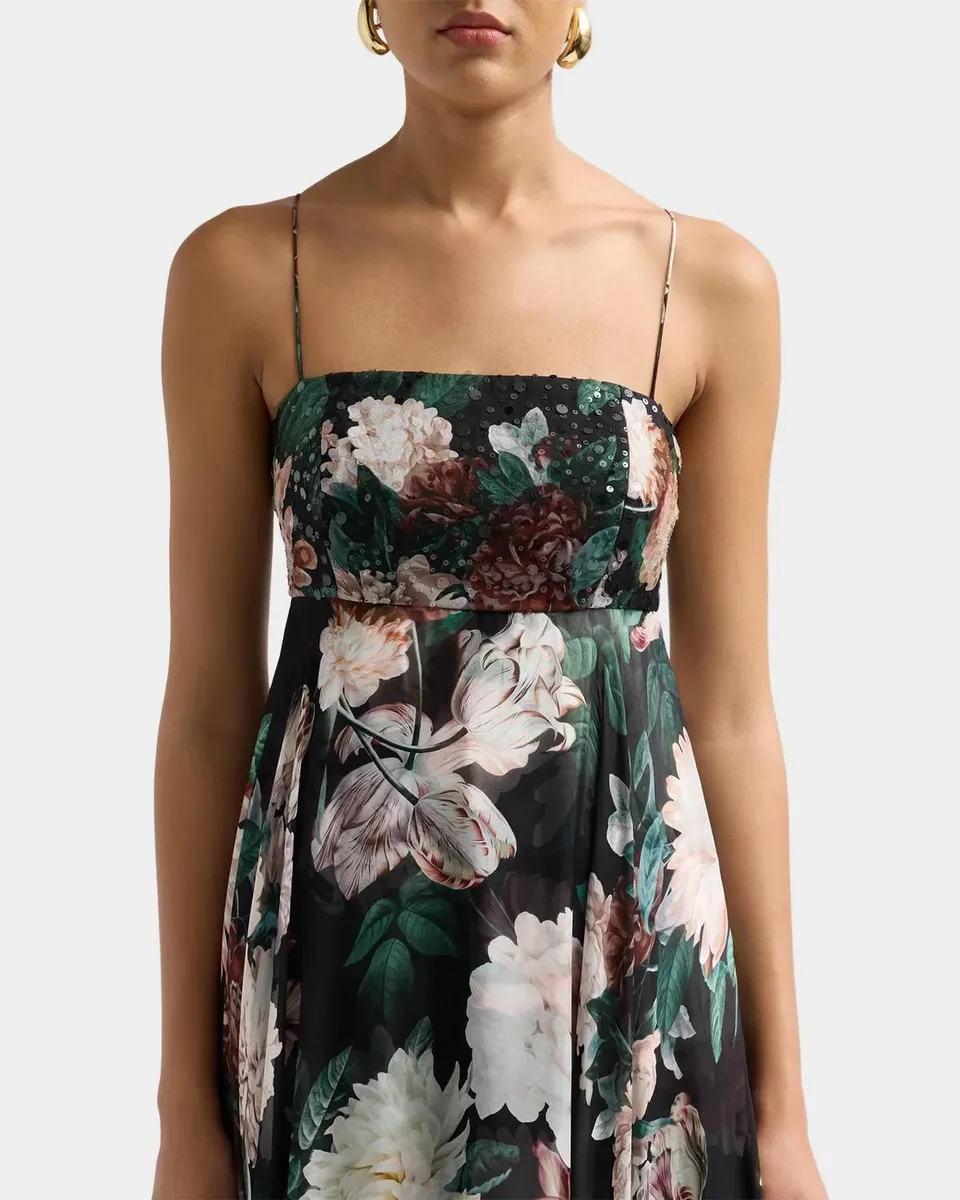 SACHIN & BABI Brooklynne Sleeveless Floral Square-Neck Gown | Thumbnail 3 SACHIN & BABI Brooklynne Sleeveless Floral Square-Neck Gown | Thumbnail 3
