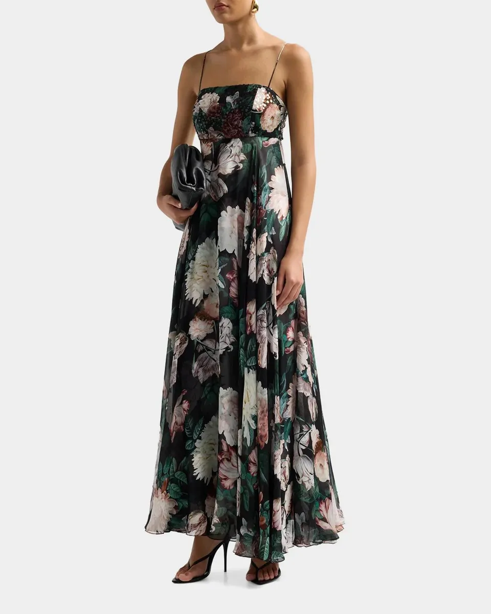 SACHIN & BABI Brooklynne Sleeveless Floral Square-Neck Gown | Thumbnail 6 SACHIN & BABI Brooklynne Sleeveless Floral Square-Neck Gown | Thumbnail 6