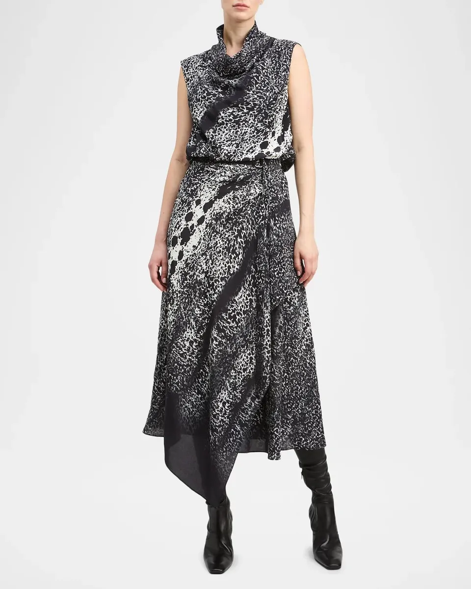 DEREK LAM 10 CROSBY Abstract Cowhide Asymmetric Dress | Thumbnail 2 DEREK LAM 10 CROSBY Abstract Cowhide Asymmetric Dress | Thumbnail 2