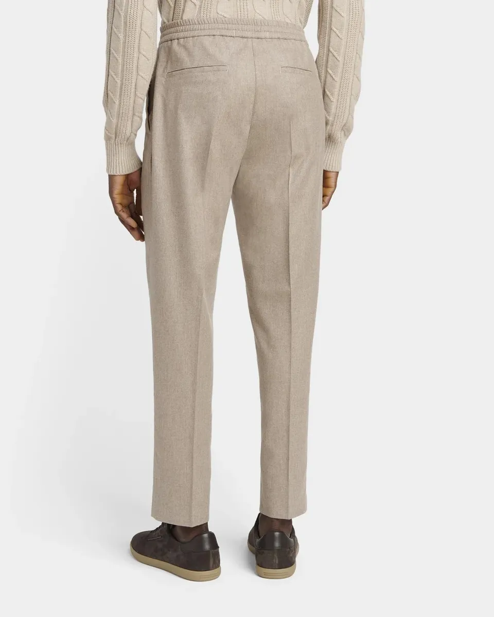 Zegna Men's Wool-Blend Flat-Front Stretch Trousers | Thumbnail 3