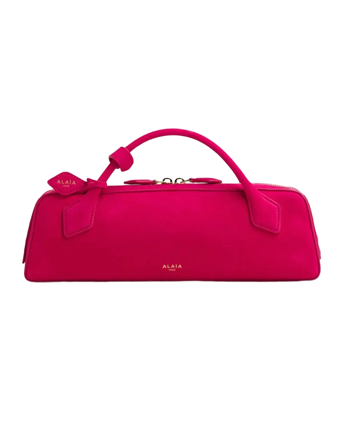 Teckel Top-Handle Bag in Suede and Leather
