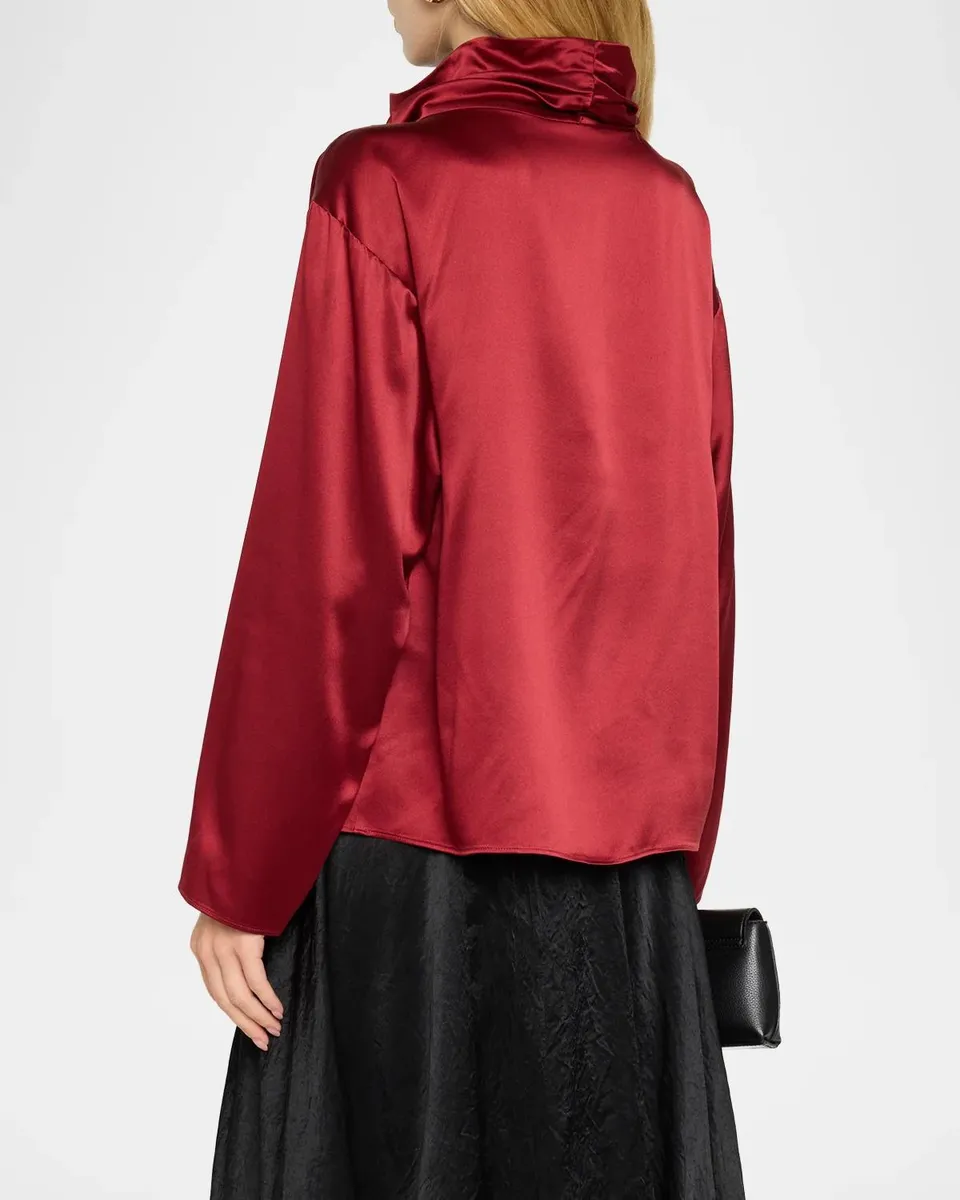 Eileen Fisher Cowl-Neck Silk Charmeuse Top | Thumbnail 3 Eileen Fisher Cowl-Neck Silk Charmeuse Top | Thumbnail 3