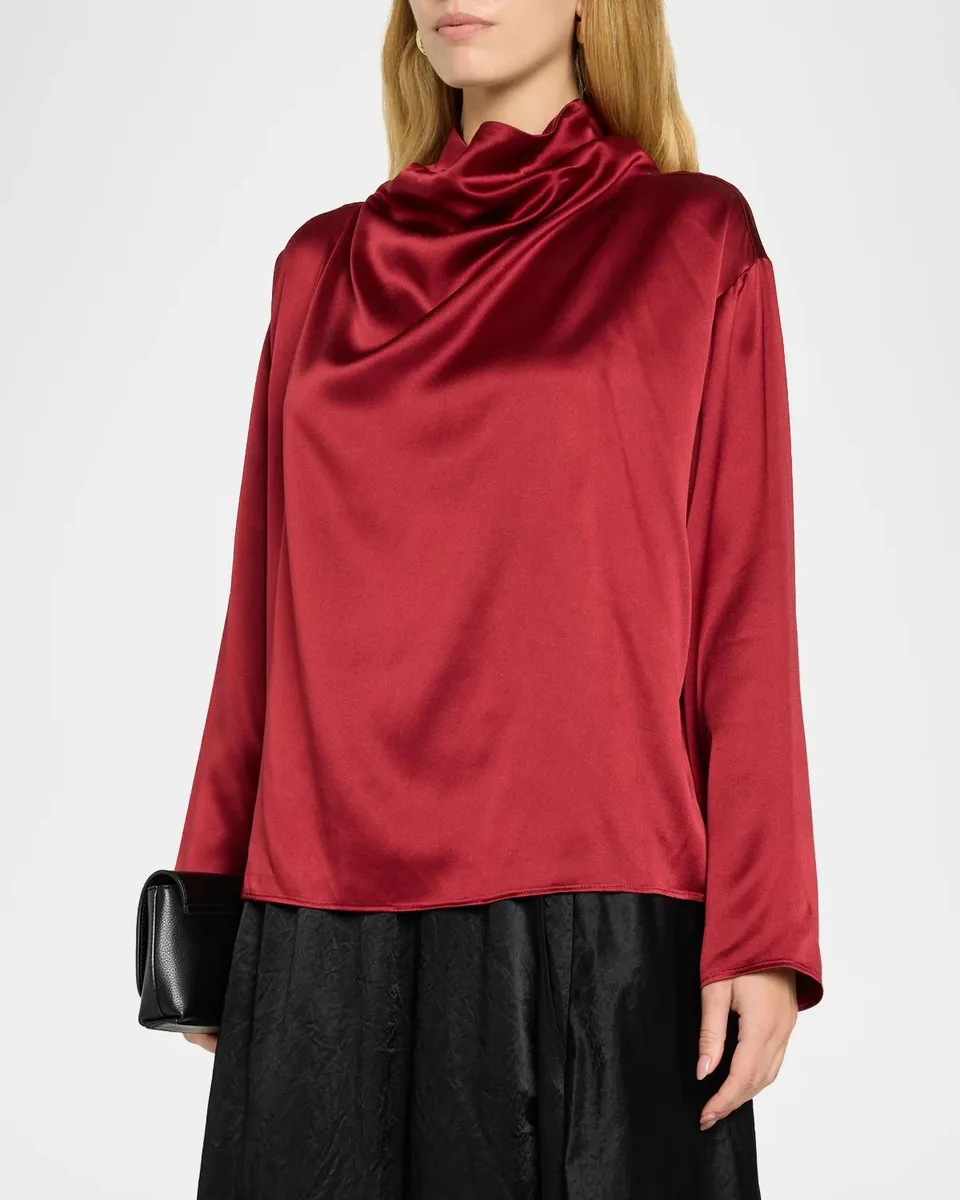 Eileen Fisher Cowl-Neck Silk Charmeuse Top | Thumbnail 4 Eileen Fisher Cowl-Neck Silk Charmeuse Top | Thumbnail 4