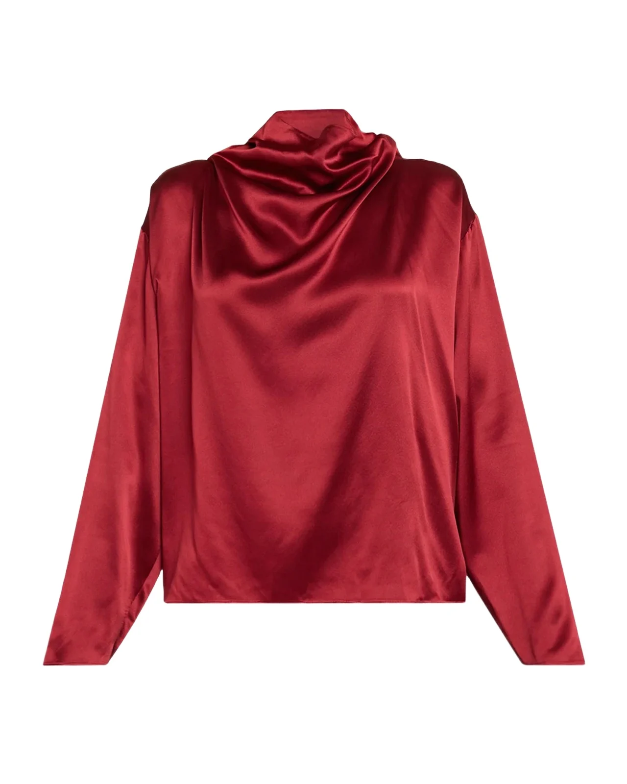 Eileen Fisher Cowl-Neck Silk Charmeuse Top