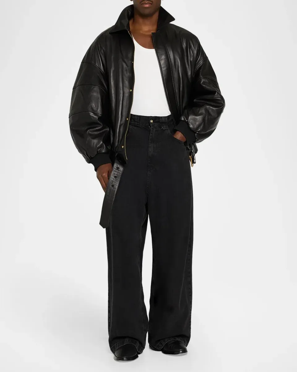 Willy Chavarria Men's Hustler Leather Jacket | Thumbnail 2 Willy Chavarria Men's Hustler Leather Jacket | Thumbnail 2