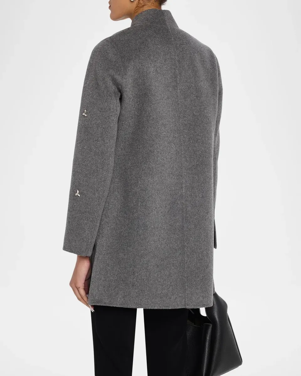Neiman Marcus Cashmere Collection Double-Faced Cashmere Crystal Coat | Thumbnail 3 Neiman Marcus Cashmere Collection Double-Faced Cashmere Crystal Coat | Thumbnail 3