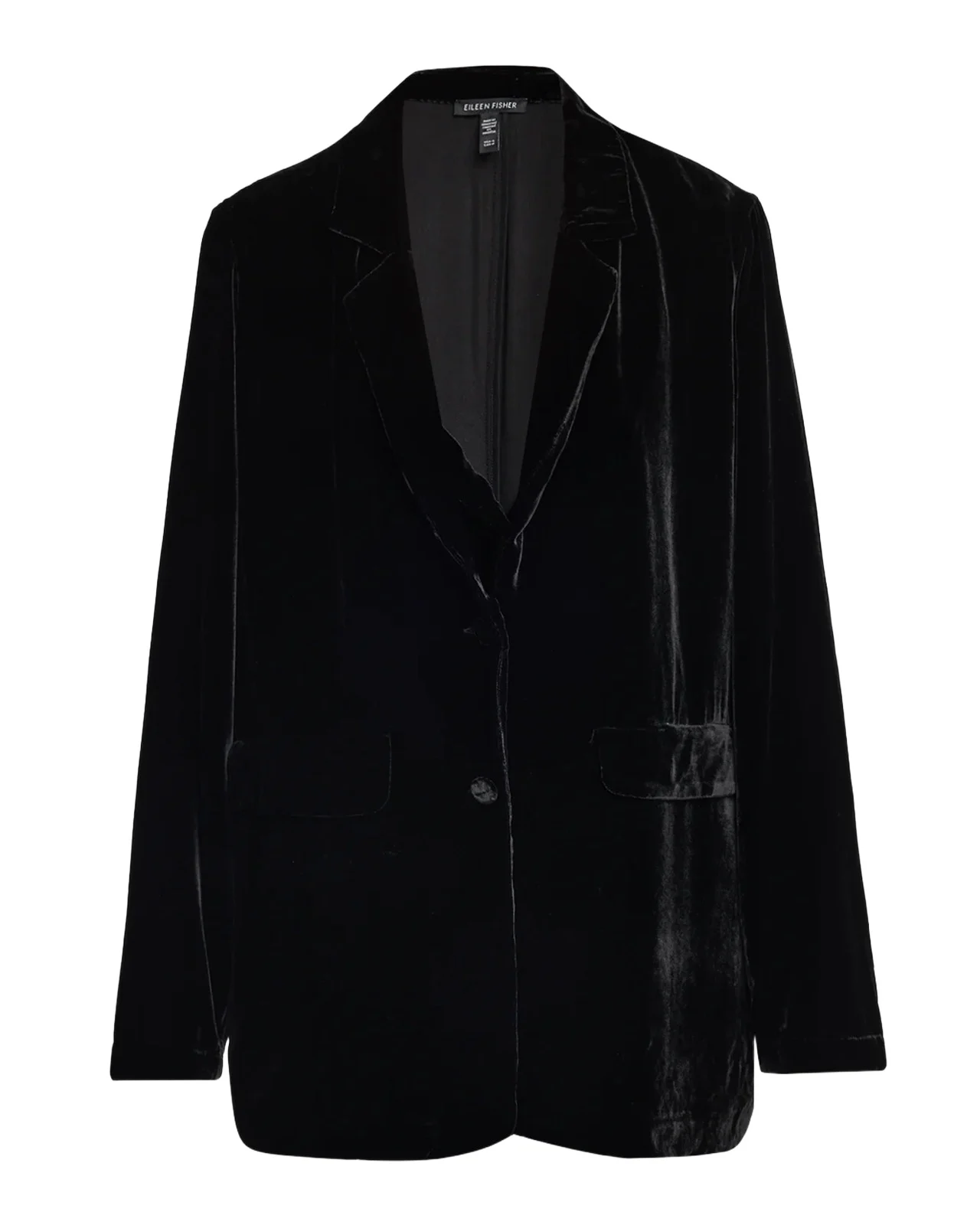 Long Single-Breasted Velvet Blazer Long Single-Breasted Velvet Blazer