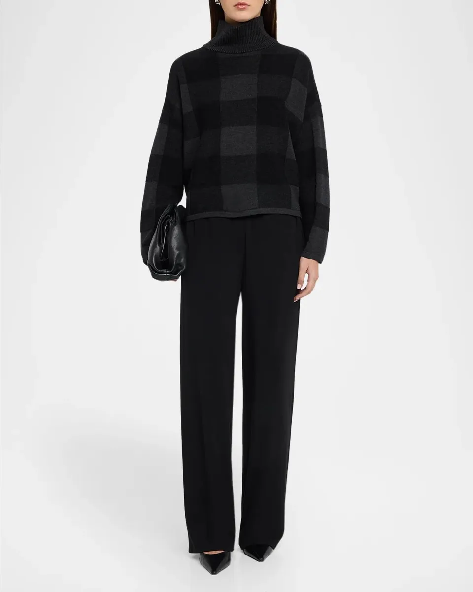 Eileen Fisher Plaid Turtleneck Wool Sweater | Thumbnail 2 Eileen Fisher Plaid Turtleneck Wool Sweater | Thumbnail 2