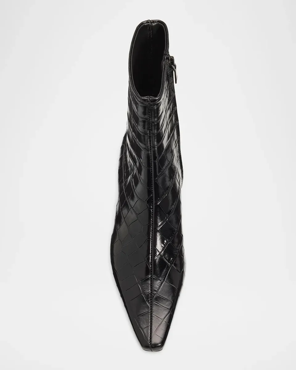 TOTEME 35mm Slim Croc-Embossed Leather Ankle Boots | Thumbnail 3 TOTEME 35mm Slim Croc-Embossed Leather Ankle Boots | Thumbnail 3