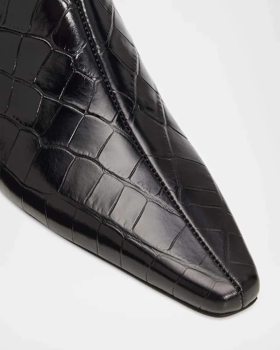 TOTEME 35mm Slim Croc-Embossed Leather Ankle Boots | Thumbnail 4 TOTEME 35mm Slim Croc-Embossed Leather Ankle Boots | Thumbnail 4