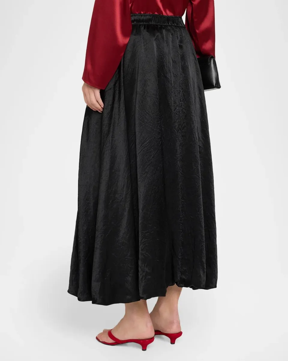 Eileen Fisher Crinkled Satin Bubble Midi Skirt | Thumbnail 3 Eileen Fisher Crinkled Satin Bubble Midi Skirt | Thumbnail 3