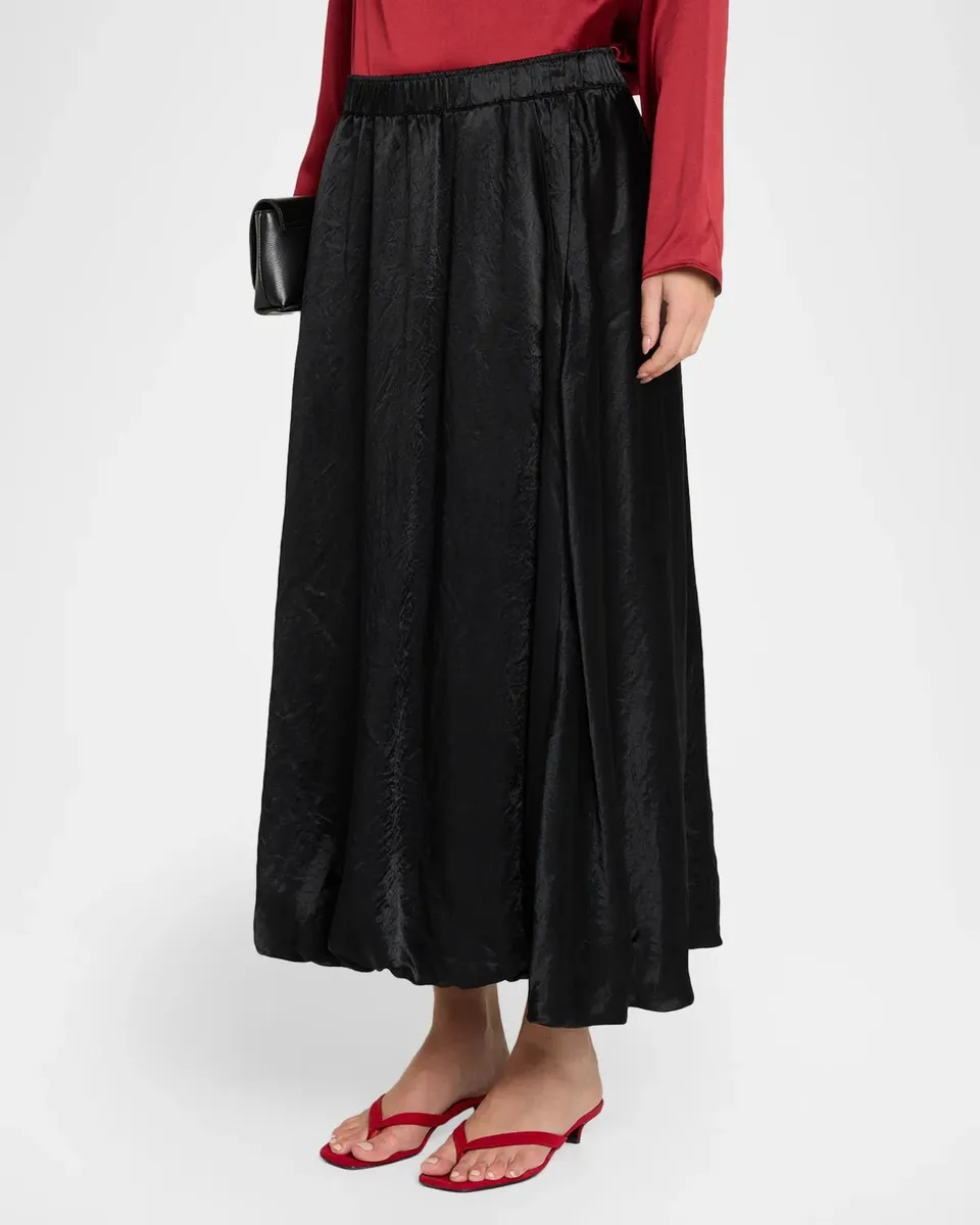 Eileen Fisher Crinkled Satin Bubble Midi Skirt | Thumbnail 4 Eileen Fisher Crinkled Satin Bubble Midi Skirt | Thumbnail 4